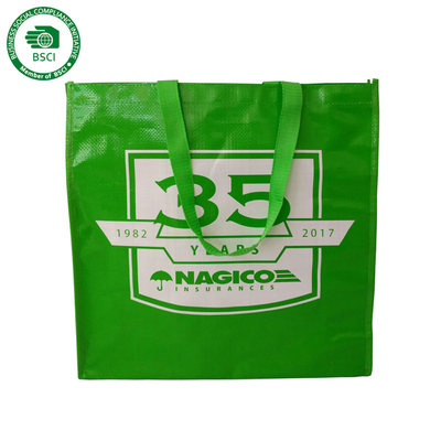 Decken Sie gesponnene Tasche des Plastik70gsm 30x12x39.5cm CMKY Polypropylen mit Ziegeln