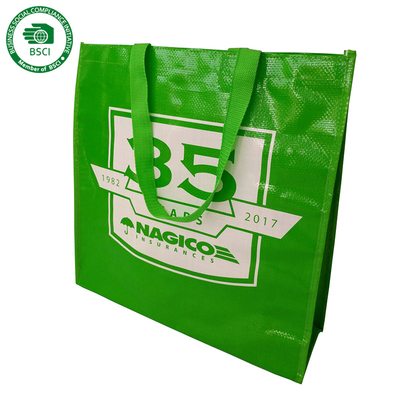 Decken Sie gesponnene Tasche des Plastik70gsm 30x12x39.5cm CMKY Polypropylen mit Ziegeln