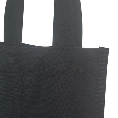 Schwarze Segeltuch PET 18x9x27cm CMYK 2 Flaschen-Wein-Tasche