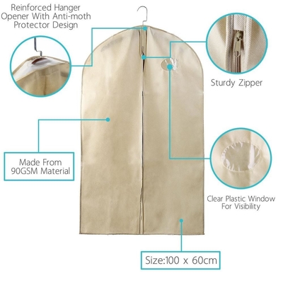 Geschäfts-Schwarzes steppte gesponnene Anzugs-Abdeckung 80gsm 60x100cm nicht