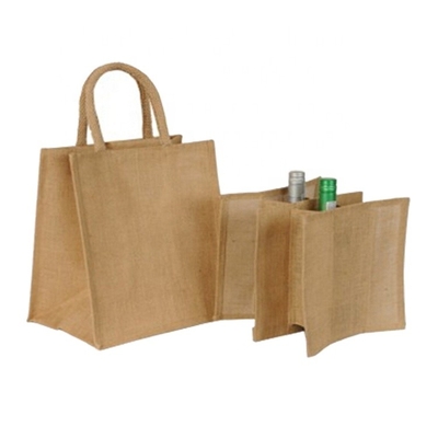 Der Verpackungs-6 Leinwand-Einkaufstasche Flaschen-des Wein-27x18x30cm