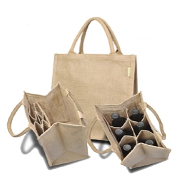 Der Verpackungs-6 Leinwand-Einkaufstasche Flaschen-des Wein-27x18x30cm