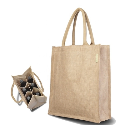 Der Verpackungs-6 Leinwand-Einkaufstasche Flaschen-des Wein-27x18x30cm