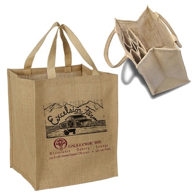 Der Verpackungs-6 Leinwand-Einkaufstasche Flaschen-des Wein-27x18x30cm