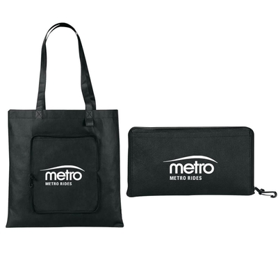 Faltbare nicht gesponnene Tasche Tote Zippeds 80gsm 38X40cm