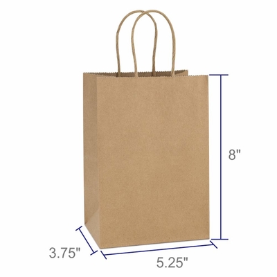 Gesponnene Papiertüte Browns Kraftpapier 200gsm CMYK 26x12x33cm nicht